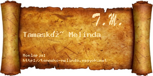 Tamaskó Melinda névjegykártya